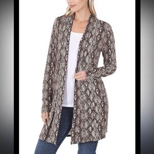NEW Zenana Outfitters Snakeskin Cardigan